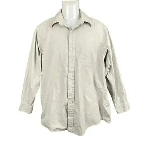 Casual 100% Cotton Gray Dress Button Up Shirt 15‎ 1/2 Mens  Brooks 346